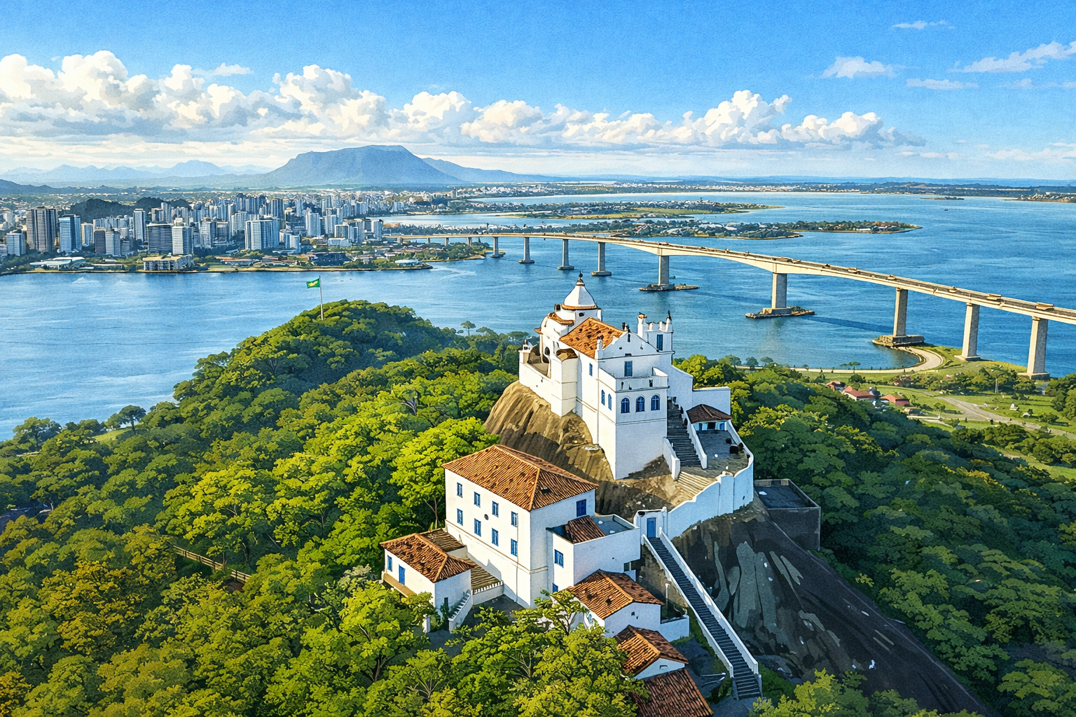Vista do Convento da Penha em Vila Velha